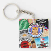 虫眼鏡の下のミンスパイのモンタージュ キーホルダー (正面)