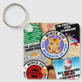 虫眼鏡の下のミンスパイのモンタージュ キーホルダー (正面)