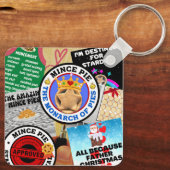 虫眼鏡の下のミンスパイのモンタージュ キーホルダー (裏面)