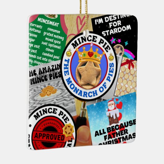 虫眼鏡の下のミンスパイモンタージュ セラミックオーナメント (右)