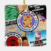 虫眼鏡の下のミンスパイモンタージュ セラミックオーナメント (正面)