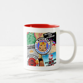 虫眼鏡の下のミンスパイモンタージュ ツートーンマグカップ