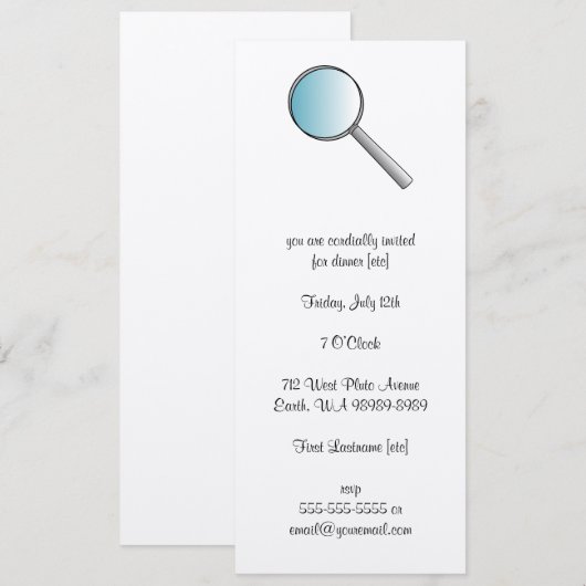 虫眼鏡の個人調査 招待状 (正面/裏面)