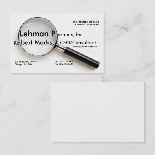 虫眼鏡の名刺 名刺 (正面/裏面)