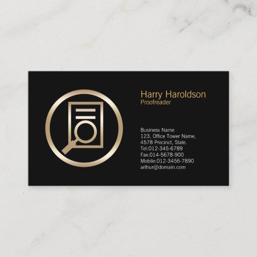 虫眼鏡の文書校正BusinessCard 名刺 (正面)