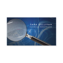 虫眼鏡の校正ビジネスカード