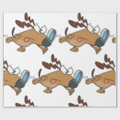 虫眼鏡を使った犬の探偵 ラッピングペーパー (フラット)