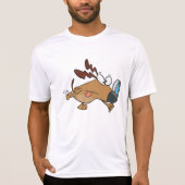 虫眼鏡を使った犬の探偵 Tシャツ (正面)