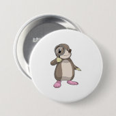 虫眼鏡を使用したモル 缶バッジ (正面&裏面)