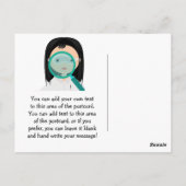 虫眼鏡ガールサイエンティストありがとうはがき ポストカード (裏面)