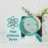 虫眼鏡ガールサイエンティスト誕生日招待状 招待状 (スタンド正面)