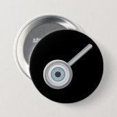 虫眼鏡ボタンの眼球 缶バッジ (正面&裏面)