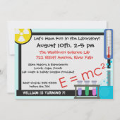 虫眼鏡ボーイサイエンティスト誕生日招待状 招待状 (裏面)