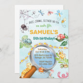虫、虫の少年の誕生日の招待、バズクロール。 招待状 (正面/裏面)