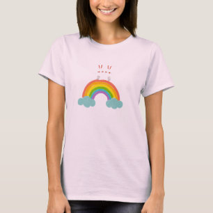 「虹うさぎ:スペクトルに座る」 Tシャツ