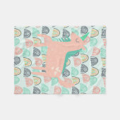 虹およびユニコーン フリースブランケット (正面(横))