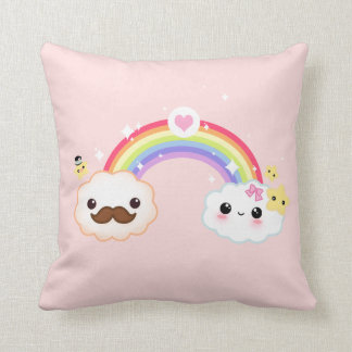 虹および星が付いているかわいいの雲のカップル クッション