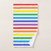 虹および白のストライプ バスタオルセット (ハンドタオル)