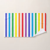 虹および白のストライプ バスタオルセット (ハンドタオル)