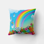 虹および花 クッション (裏面)