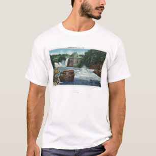 虹および蹄鉄の滝の眺め Tシャツ