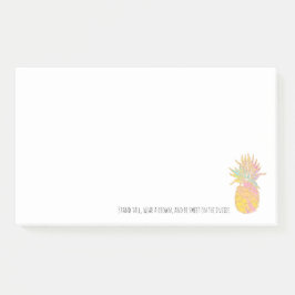 虹および金ゴールドのパイナップルは高い衣服を王冠立てます ポストイット