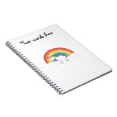 虹および雲の白いユニコーン ノートブック (右側)