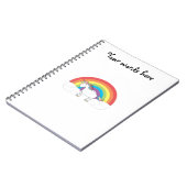 虹および雲の白いユニコーン ノートブック (左側)