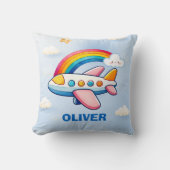 虹お洒落付き飛行機 クッション (正面)