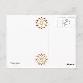 虹かわいらしのハート-ハッピーバースデー ポストカード (裏面)