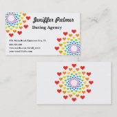 虹かわいらしのハート 名刺 (正面/裏面)