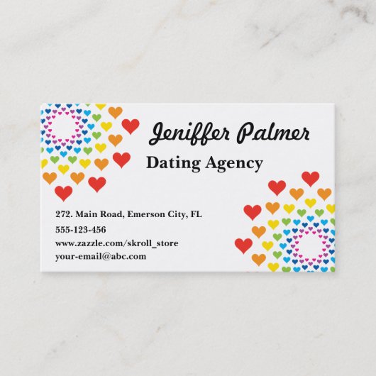 虹かわいらしのハート 名刺 (正面)