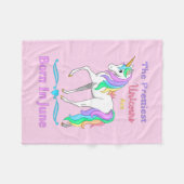 虹かわいらしのユニコーンは生まれ6月に誕生する フリースブランケット (正面(横))