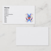 虹かわいらしの蝶の渦巻きデザイン 名刺 (正面/裏面)