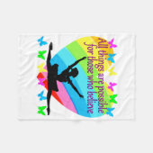 虹かわいらし万物バレリーナ可能 フリースブランケット (正面(横))