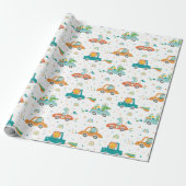 虹がかかったかわいいジャングルの動物 ラッピングペーパー (アンロールド)