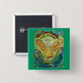 虹がんエンジェル絵画ズのピンまたはボタン 缶バッジ (正面&裏面)