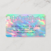 虹がエレガントばさみホログラフィックオパール 名刺 (裏面)
