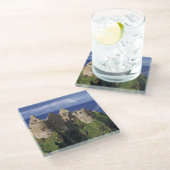 虹が中世のダンルース城を襲う ガラスコースター (アングル)