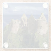 虹が中世のダンルース城を襲う ガラスコースター (裏面)