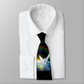 虹が付いている地球上の平和神霊の鳩 ネクタイ (タイ)