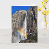 虹が付いているYosemite Falls カード (黄色い花)