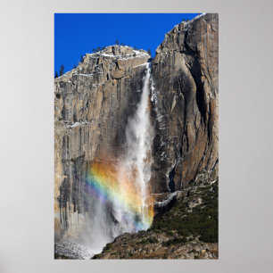 虹が付いているYosemite Falls ポスター