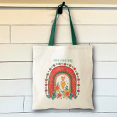 虹が見えるパーソナライズされた良い鼓動 トートバッグ