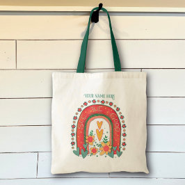 虹が見えるパーソナライズされた良い鼓動 トートバッグ