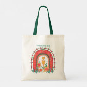 虹が見えるパーソナライズされた良い鼓動 トートバッグ (裏面)