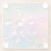 虹きらめくの水滴 ガラスコースター (裏面)