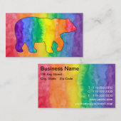 虹くまの水彩画の洗浄名刺 名刺 (正面/裏面)