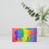 虹くまの水彩画の洗浄名刺 名刺 (スタンド正面)
