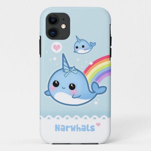 虹とのかわいいのnarwhals Case-Mate iPhoneケース (裏面)